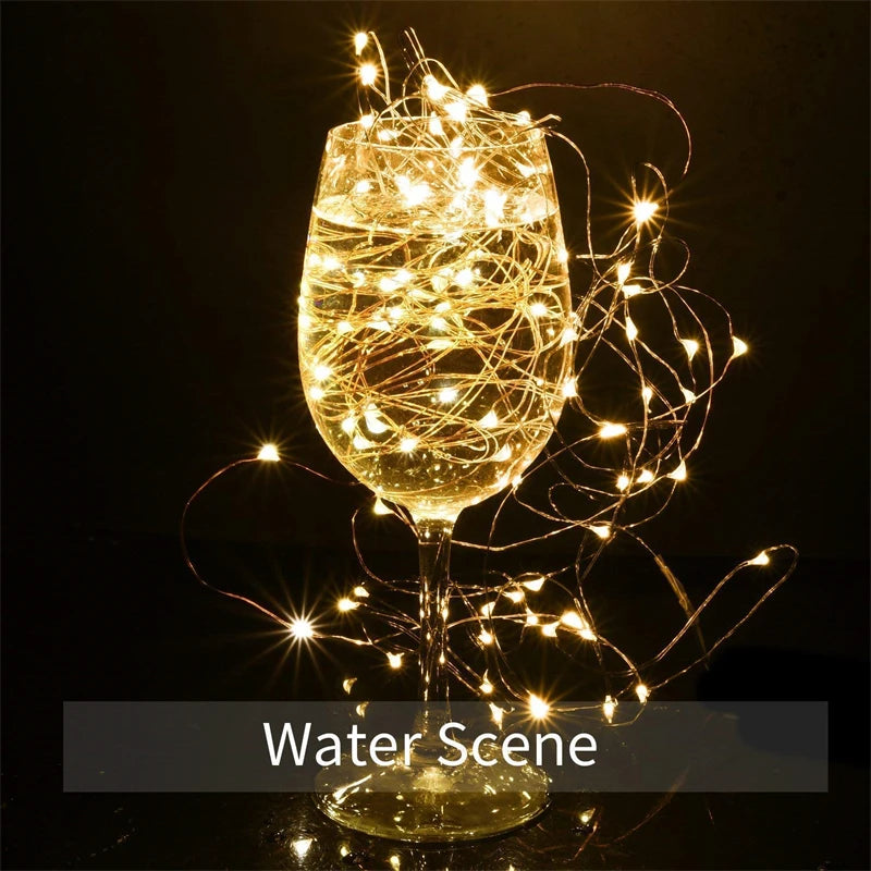 LED Solar String Light Outdoor Fairy String Lights Waterproof