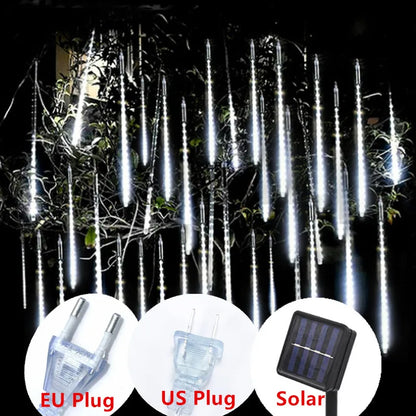 Solar LED Meteor Shower Rain Lights Outdoor String Lights Waterproof Christmas Decoration