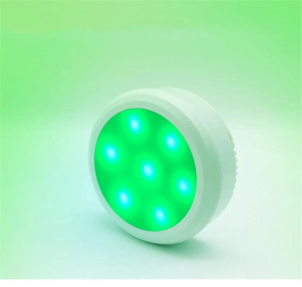 80mm 16-Colors Battery Operated Under Cabinet Led Puck Light - Lumaz