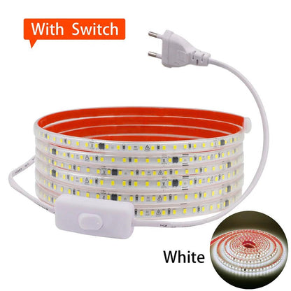 220V SMD 2835 IP65 Waterproof Flexible LED Strip Light With IC Rectifier, 120LEDs - Lumaz