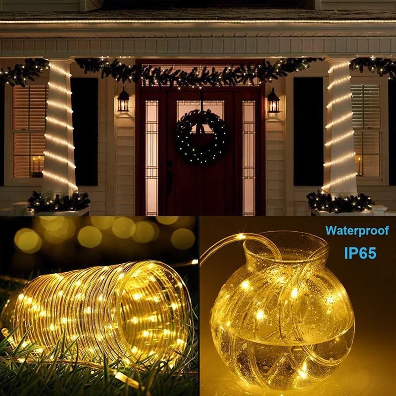 Solar Led Tube Rope Lights For Outdoor Garden Christmas Decoration - Lumaz