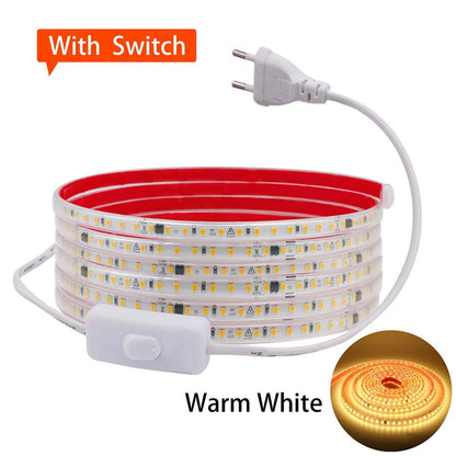 220V SMD 2835 IP65 Waterproof Flexible LED Strip Light With IC Rectifier, 120LEDs - Lumaz