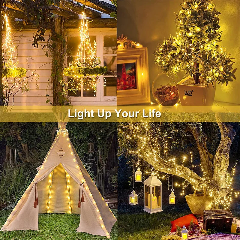 LED Solar String Light Outdoor Fairy String Lights Waterproof