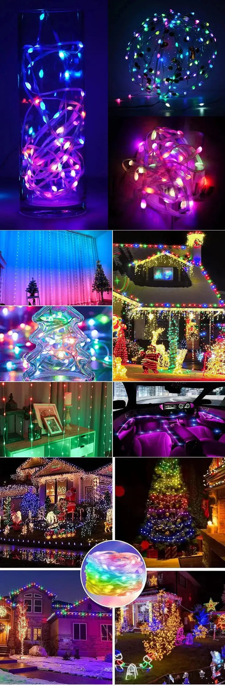 USB RGBIC Smart Christmas Tree Dream Color Music Lights Waterproof LED Fairy Lights - Lumaz