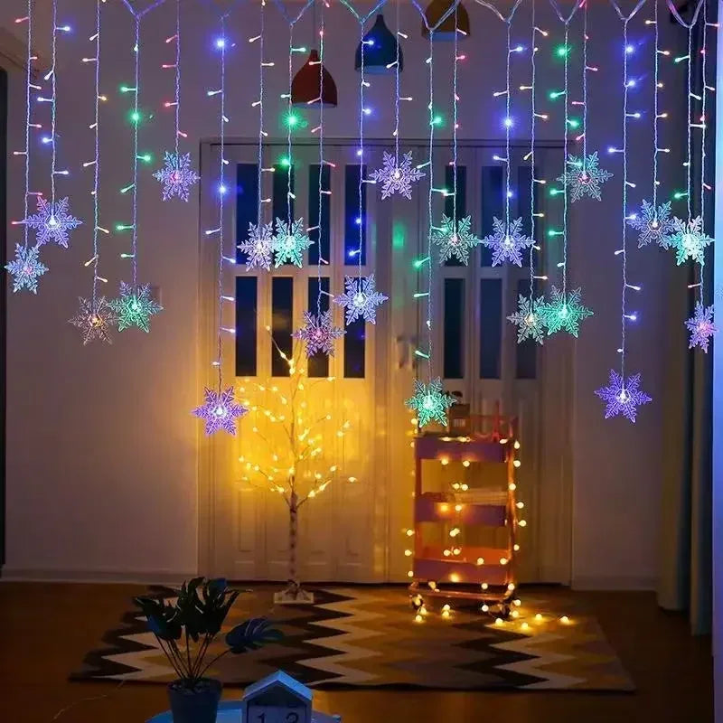 3M 8Mode LED Curtain Icicle String Lights Waterfall Christmas Lights For Street Eaves Patio