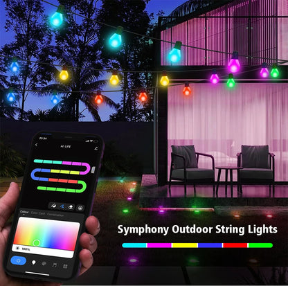 USB Smart G40 LED Bulb String Light 15M 25 Blubs Christmas Lights