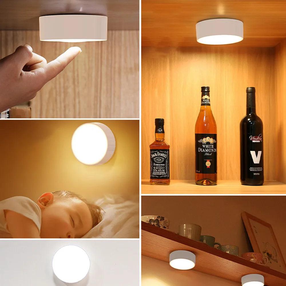 3Colors Battery Operated Remote Wireless Under Cabinet LED Puck Lights - Lumaz