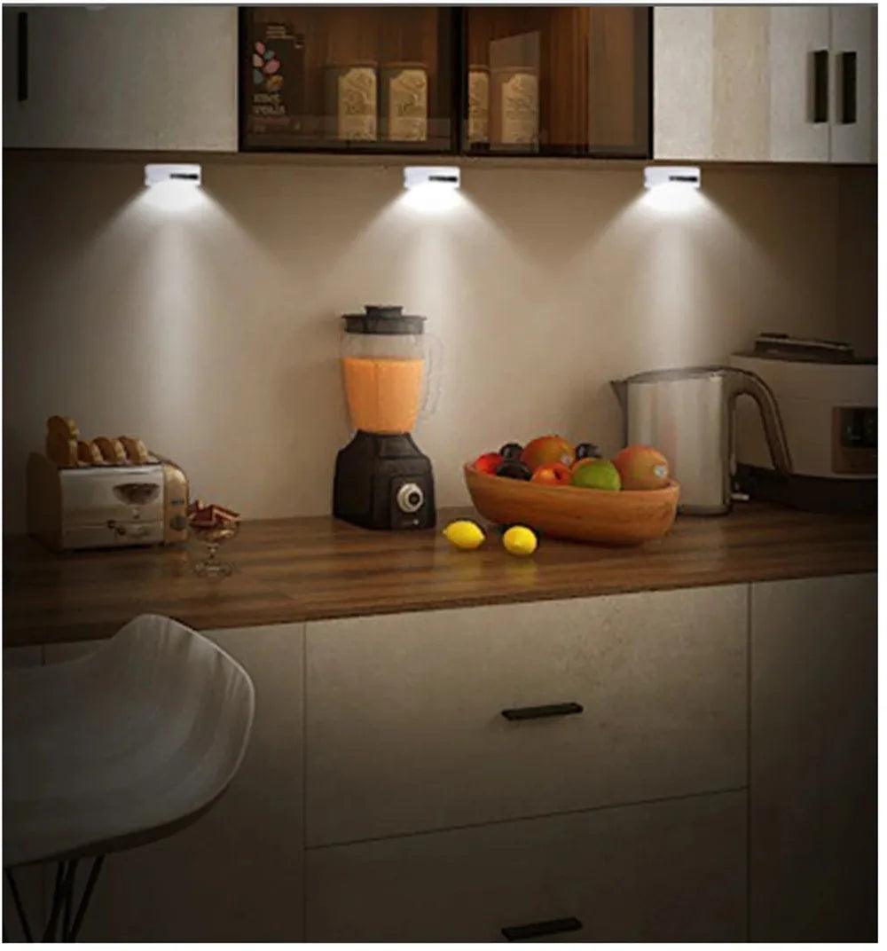 Battery Operated Remote Control Under Cabinet Led Puck Light (White) - Lumaz