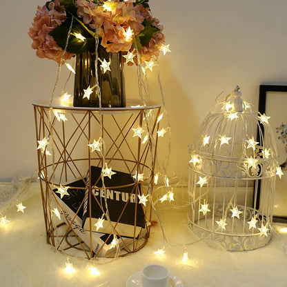 LED Outdoor String Lights - Star Chain Lights, Fairy Lights With USB Plug