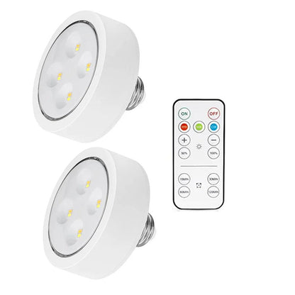 E26/E27 Base 3 Colors Remote Control Under Cabinet Led Puck Lights - Lumaz