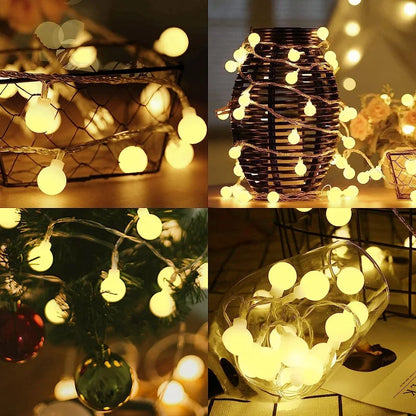 Led Ball String Lights With USB/Battery Operated, Outdoor Globe Fairy Light