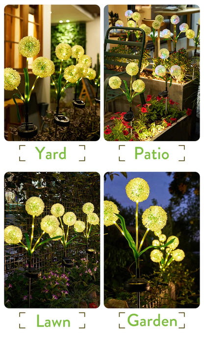 Solar Dandelion Flower Lights Outdoor Waterproof LED Pathway Lights - Lumaz