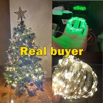 USB LED Outdoor Fairy String Lights With Copper Wire Waterproof For Holiday Lighting