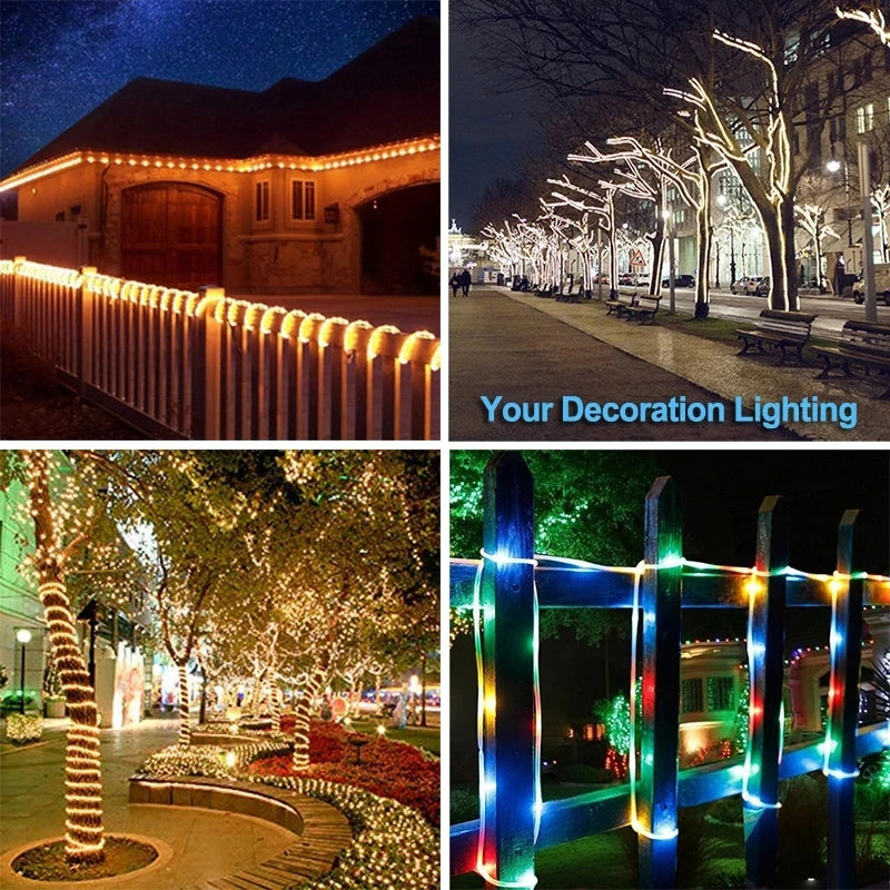 Solar Led Tube Rope Lights For Outdoor Garden Christmas Decoration - Lumaz