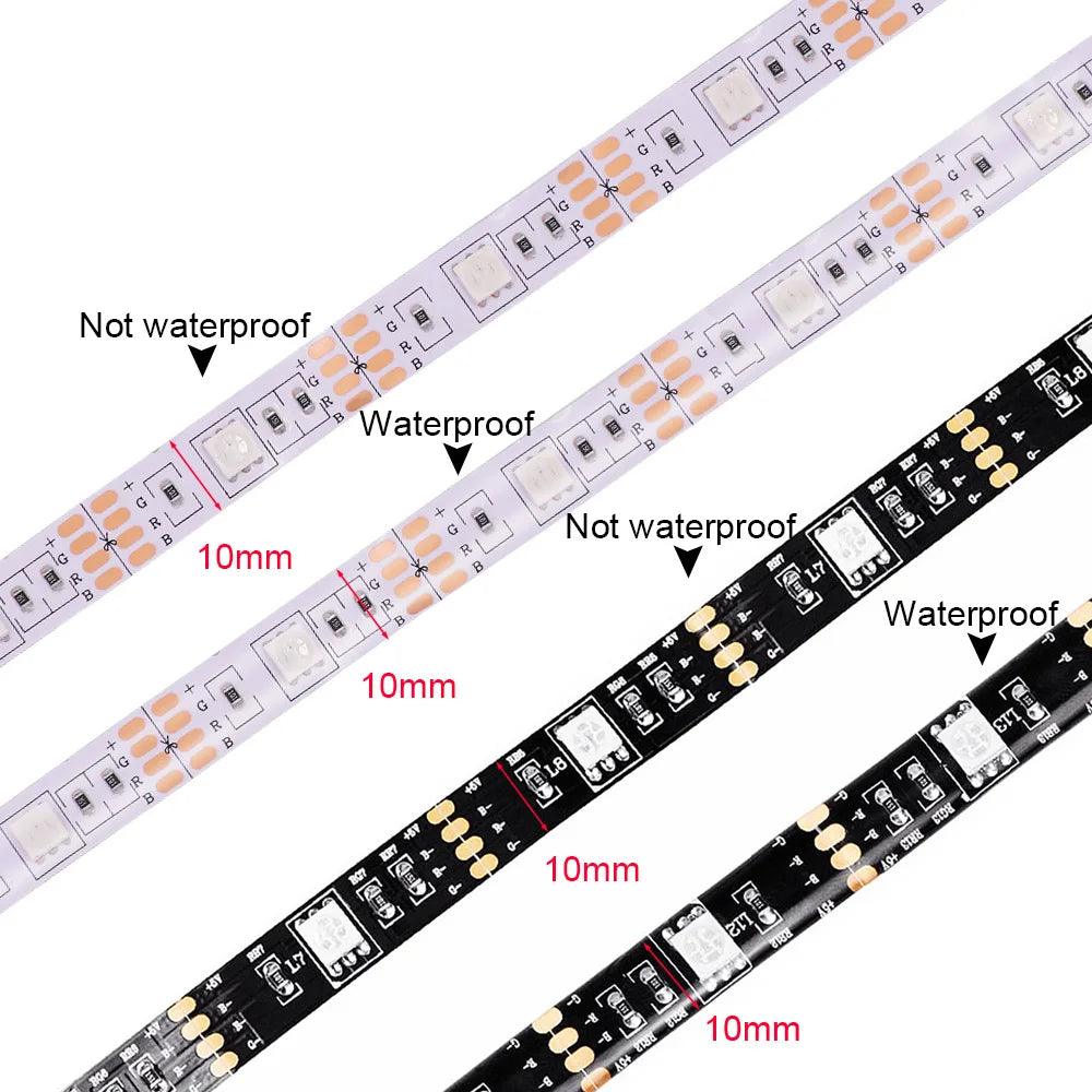 5v SMD 5050 RGB LED Strip Light Flexible Tape Light Waterproof With 4pin Plug - Lumaz