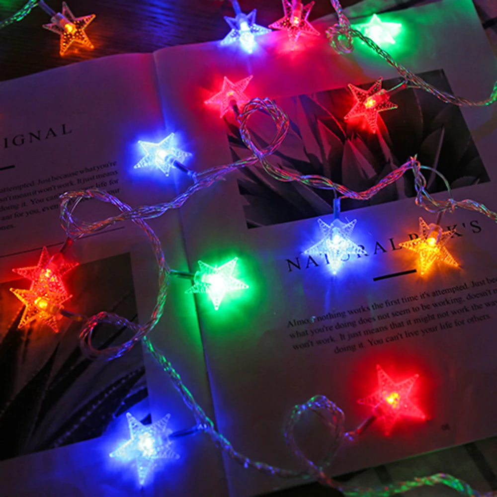 LED Outdoor String Lights - Star Chain Lights, Fairy Lights With USB Plug