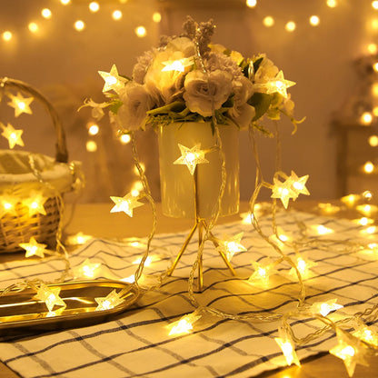 LED Outdoor String Lights - Star Chain Lights, Fairy Lights With USB Plug