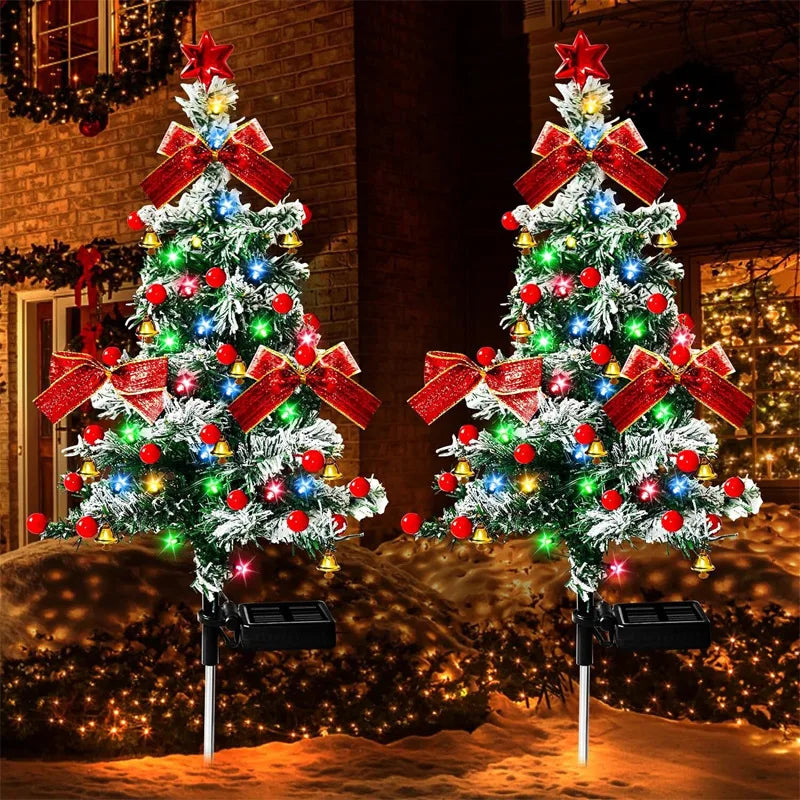 Solar Cedar Christmas Tree lights Outdoor Garden Pathway Lights - Lumaz