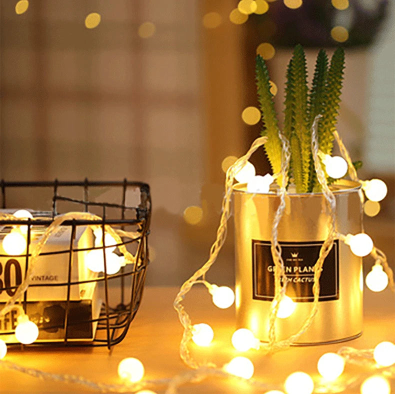 Led Ball String Lights With USB/Battery Operated, Outdoor Globe Fairy Light