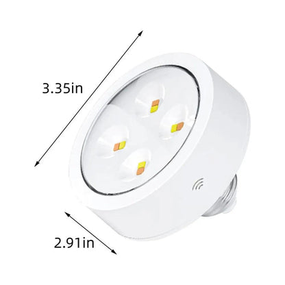 E26/E27 Base 3 Colors Remote Control Under Cabinet Led Puck Lights (White) - Lumaz