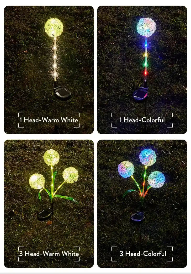 Solar Dandelion Flower Lights Outdoor Waterproof LED Pathway Lights - Lumaz