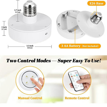 E26/E27 Base 3 Colors Remote Control Under Cabinet Led Puck Lights - Lumaz