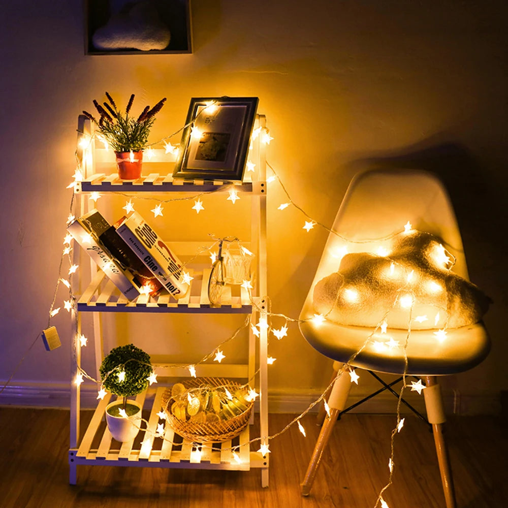 LED Outdoor String Lights - Star Chain Lights, Fairy Lights With USB Plug