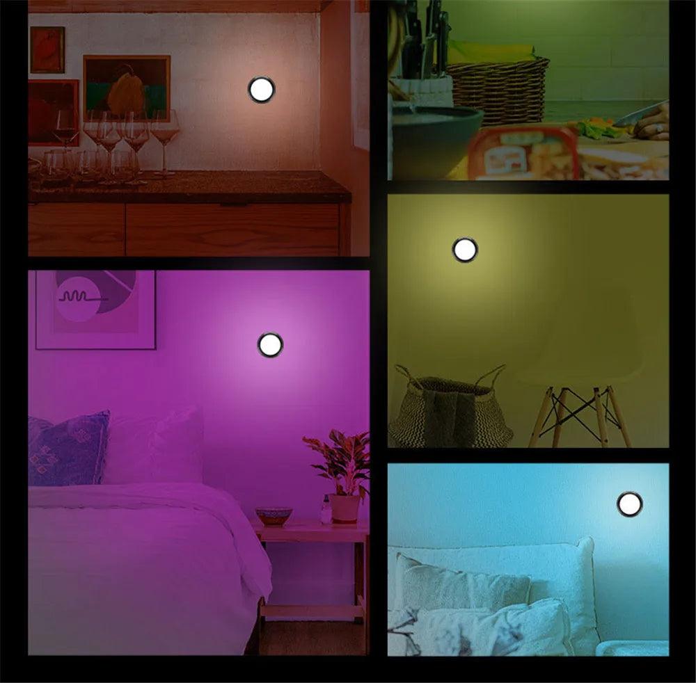 80mm 16-Colors Battery Operated Under Cabinet Led Puck Light - Lumaz