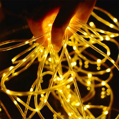 Solar Outdoor Tube Rope Lights, LED Fairy String Lights For Garden Christmas Decoration