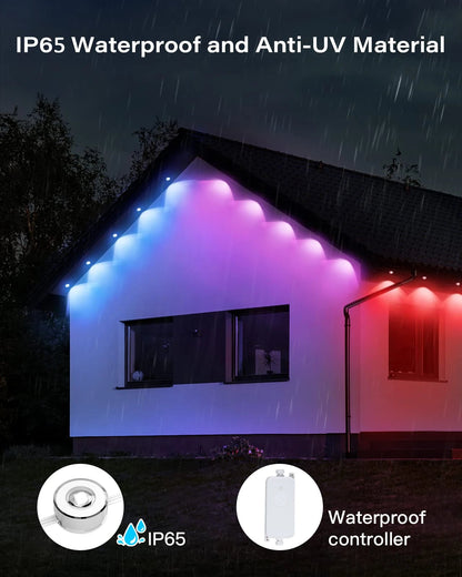 10/20/30M Smart WIFI RGBIC Eaves Lights Permanent Outdoor Strings Lights - Lumaz