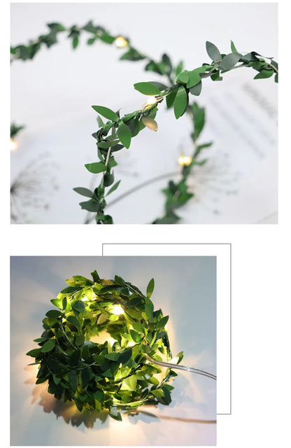 Tiny Leaf LED Copper Wire Fairy String Lights, Outdoor Garland String Lights