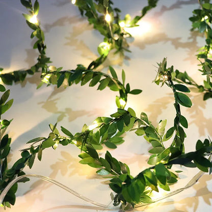 Tiny Leaf LED Copper Wire Fairy String Lights, Outdoor Garland String Lights