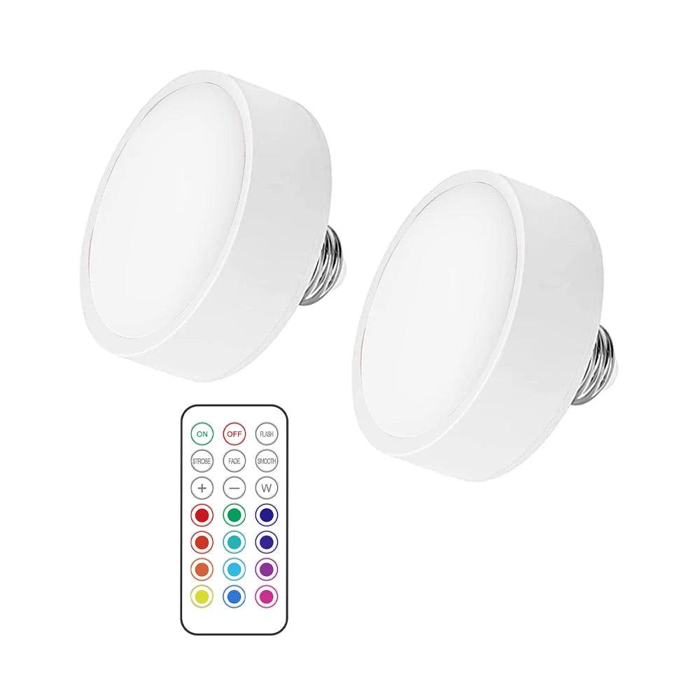 E26/E27 Base RGB Color Remote Control Under Cabinet Led Puck Lights - Lumaz