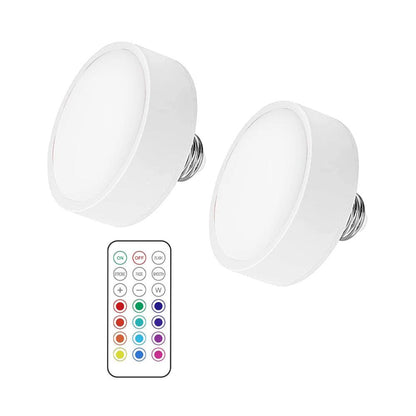 E26/E27 Base RGB Color Remote Control Under Cabinet Led Puck Lights - Lumaz