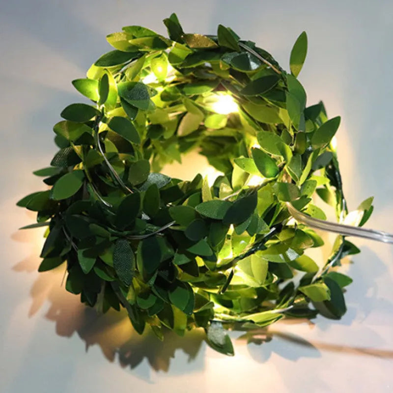 Tiny Leaf LED Copper Wire Fairy String Lights, Outdoor Garland String Lights