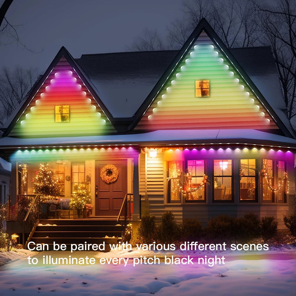 RGBIC Smart Permanent Christmas Lights Outdoor Eaves LED Lights - Lumaz