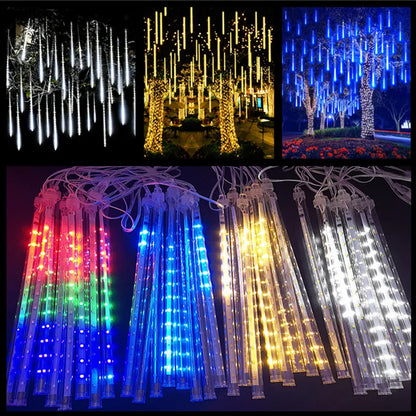 Solar LED Meteor Shower Rain Lights Outdoor String Lights Waterproof Christmas Decoration