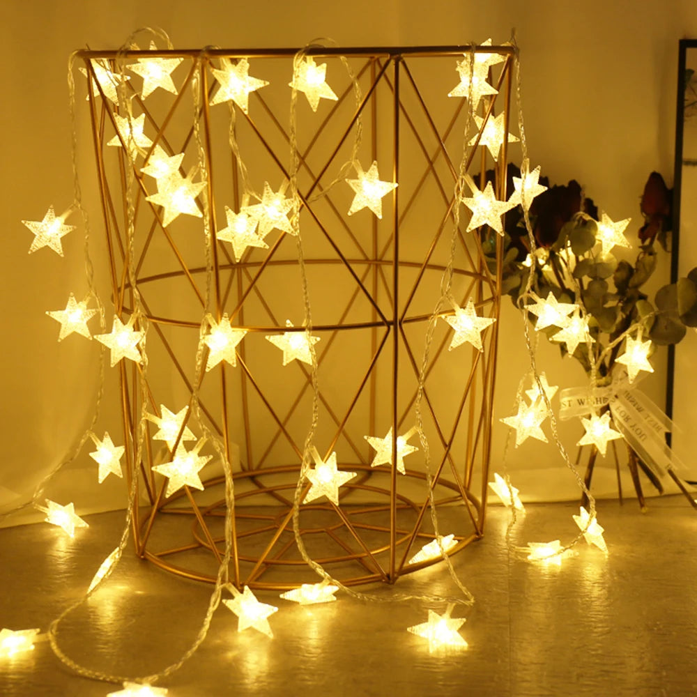 LED Outdoor String Lights - Star Chain Lights, Fairy Lights With USB Plug