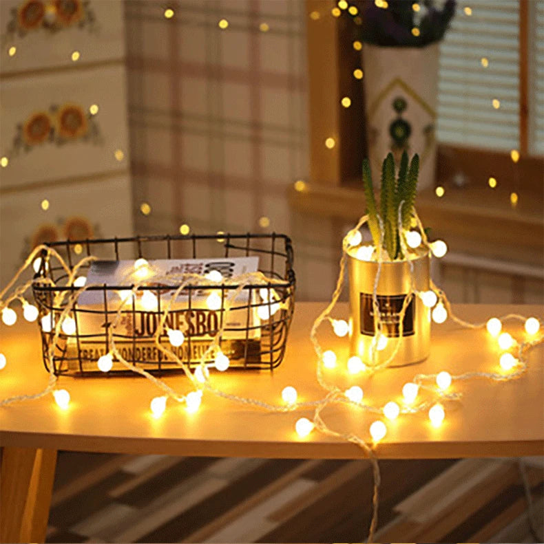 Led Ball String Lights With USB/Battery Operated, Outdoor Globe Fairy Light