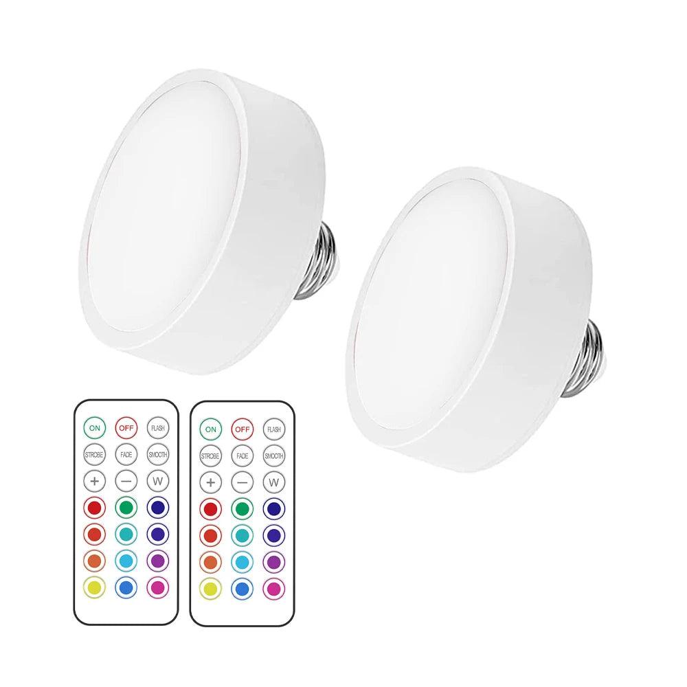 E26/E27 Base RGB Color Remote Control Under Cabinet Led Puck Lights - Lumaz