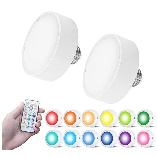 E26/E27 Base RGB Color Remote Control Under Cabinet Led Puck Lights - Lumaz