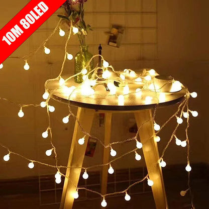 Led Ball String Lights With USB/Battery Operated, Outdoor Globe Fairy Light