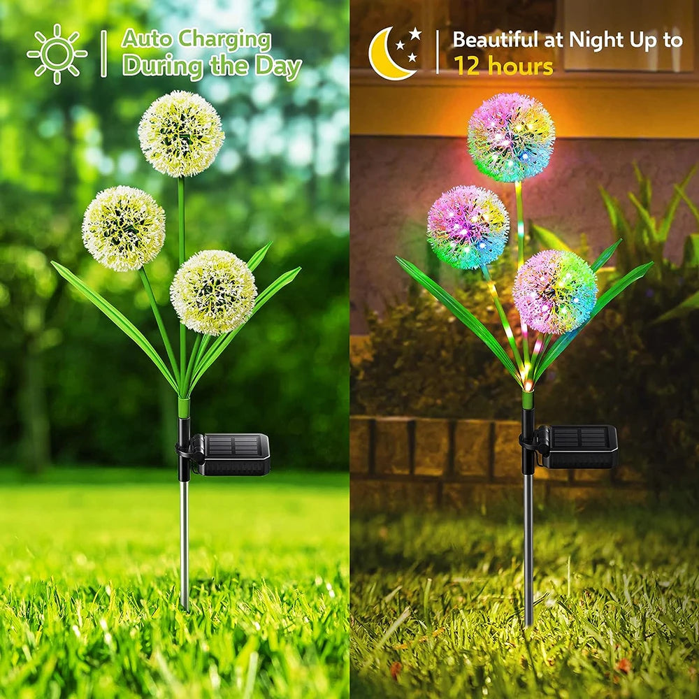 Solar Dandelion Flower Lights Outdoor Waterproof LED Pathway Lights - Lumaz