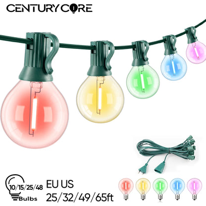 Multicolor G40 Outdoor String Lights, 110V Led String Light Waterproof Connectable