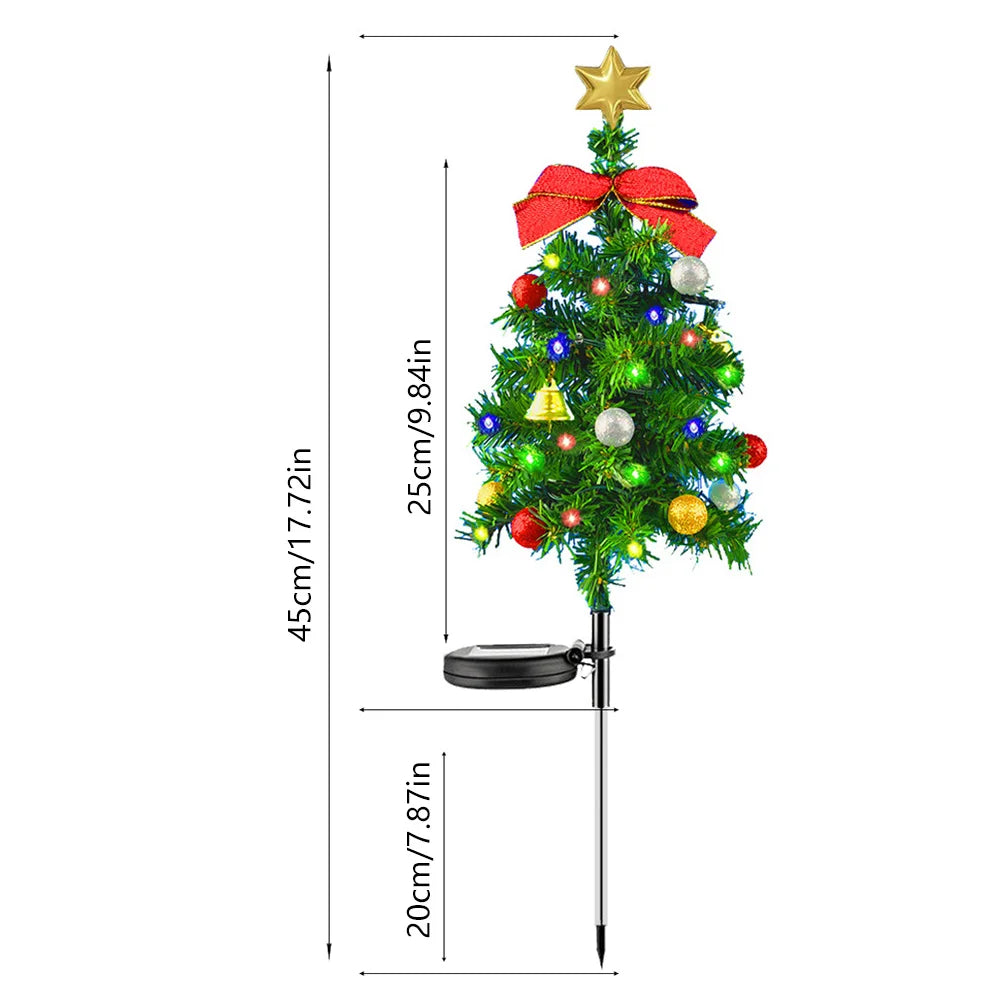 Solar Christmas Tree Pathway Lights Outdoors Waterproof LED Garden Decor Lights - Lumaz