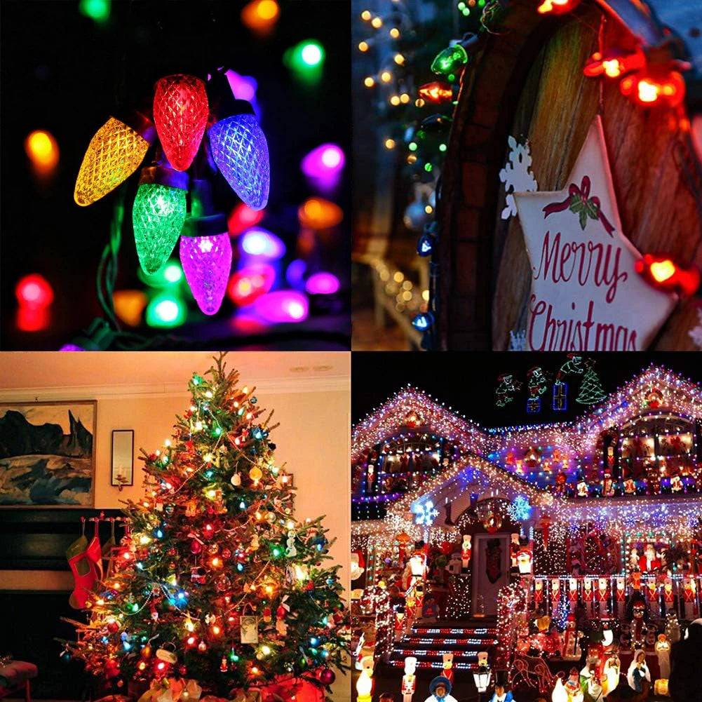 Colorful C7 Led String Lights 110V/220V Street Garland Light Waterproof Shatterproof Outdoor Christmas Decoration - Lumaz