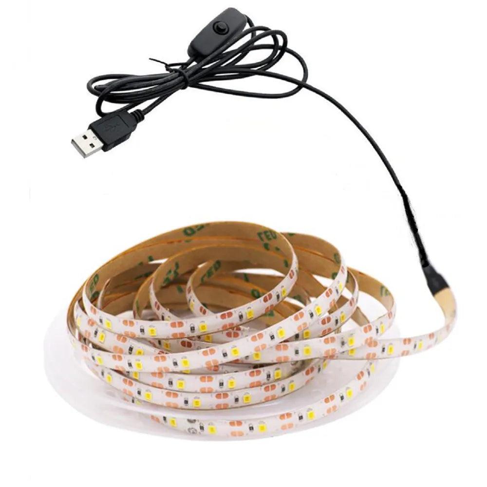 5V Battery Power LED Strip Light SMD 2835 60LED Cabinet Lights - Lumaz