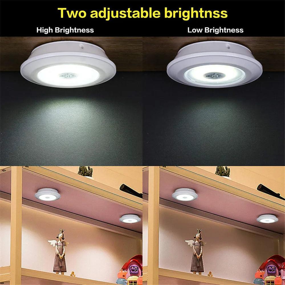 Battery Operated Dimmable COB LED Puck Lights For Kitchen Cabinet - Lumaz