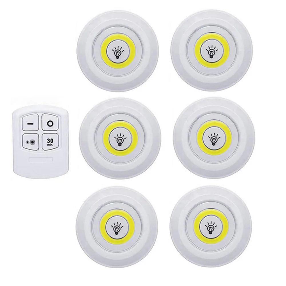 Battery Operated Dimmable COB LED Puck Lights For Kitchen Cabinet - Lumaz