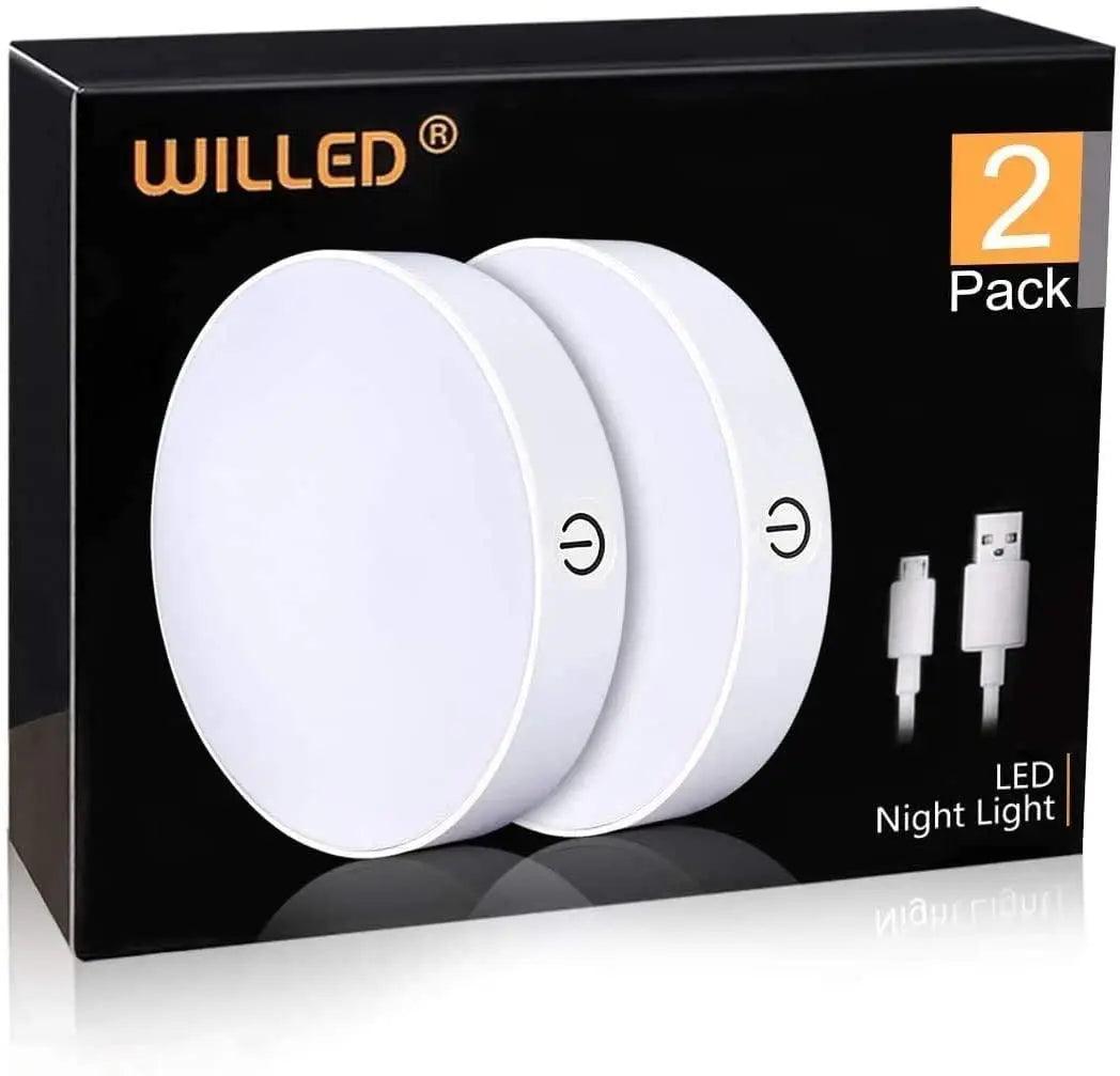 Battery Operated Dimmable Under Cabinet LED Puck Lights with 1000mAh 2pcs White - Lumaz